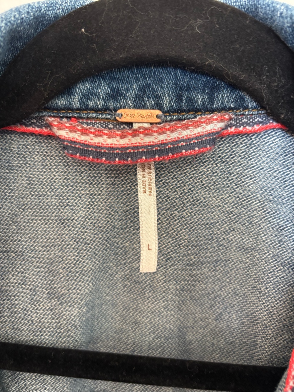 Free People Distressed Oversized Denim Jean Jacket Size L - Picture 2 of 7